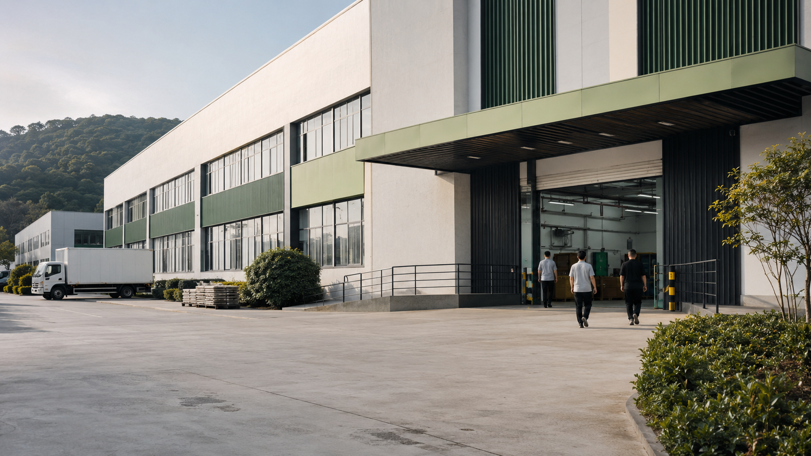 Representative apparel factory exterior